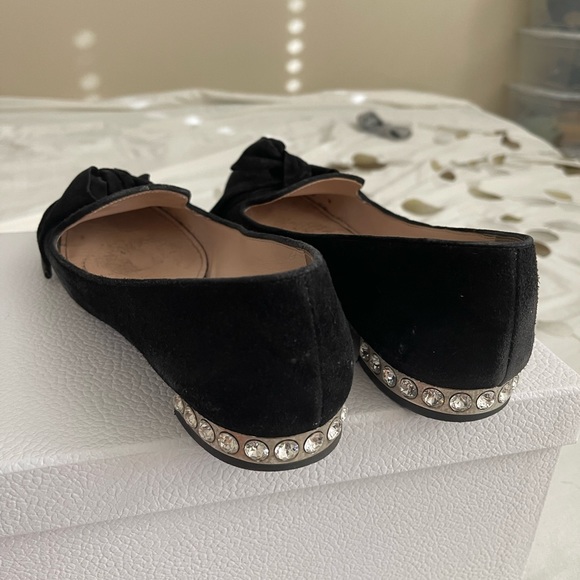 Authentic MIU MIU - Crystal Heel Velvet Loafer - 38 black - Picture 2 of 6